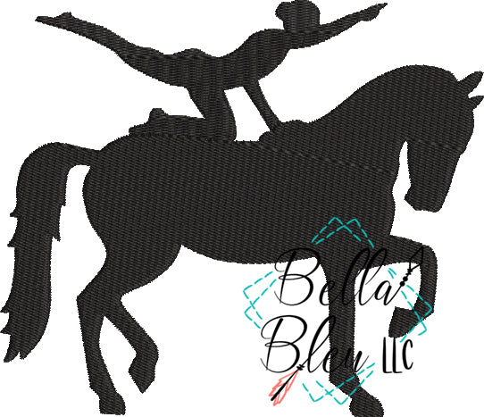 Horse Vaulting 2 fill and outline