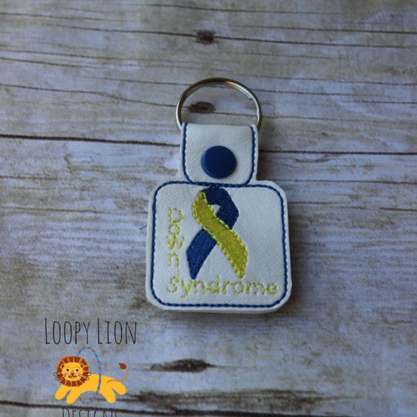 Down Syndrome Ribbon Snap Key Fob