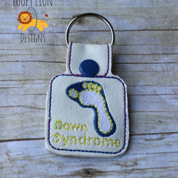 Down Syndrome Foot Snap Key Fob