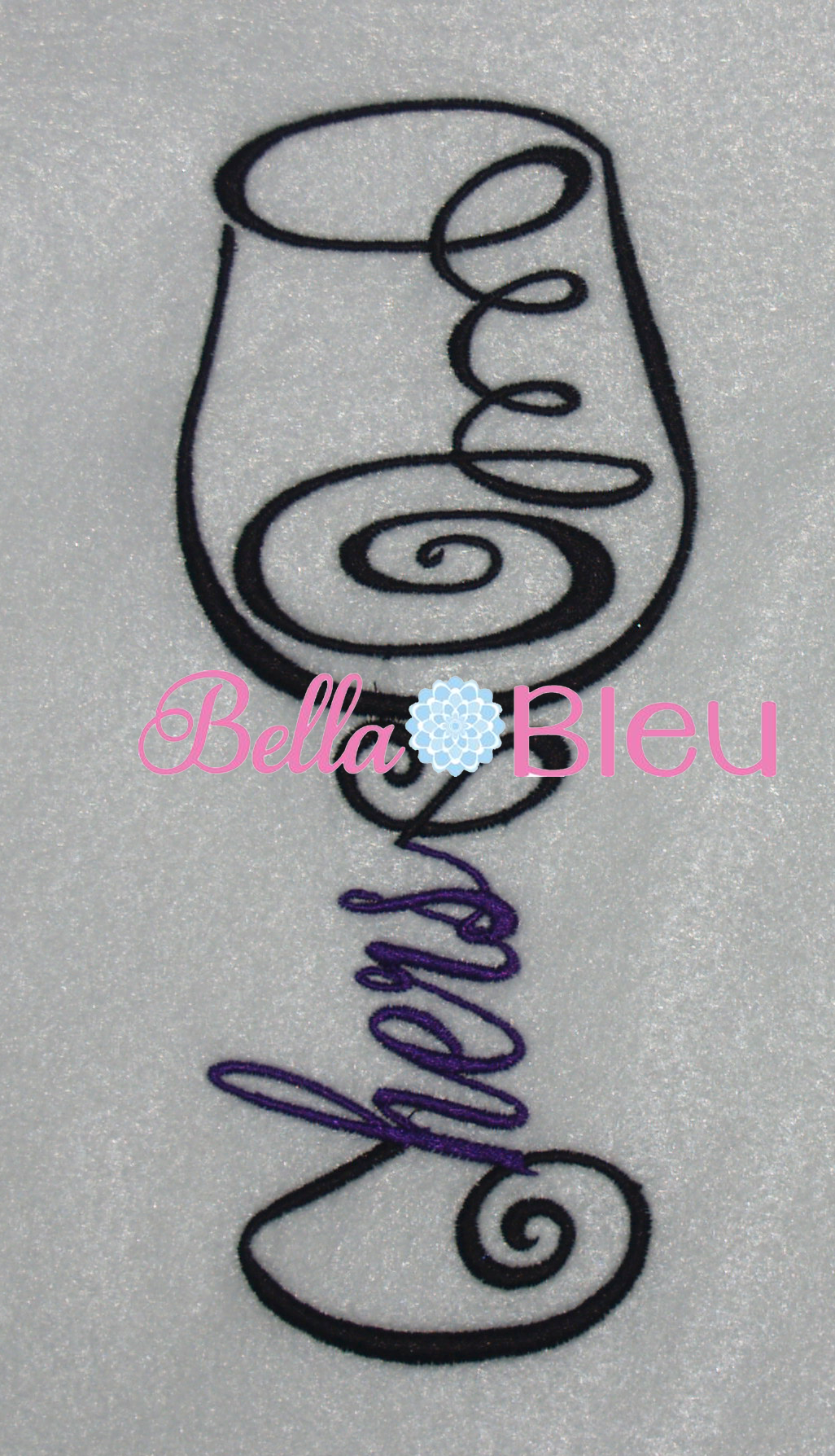 Hers Wedding Wine Glass Machine Embroidery Design