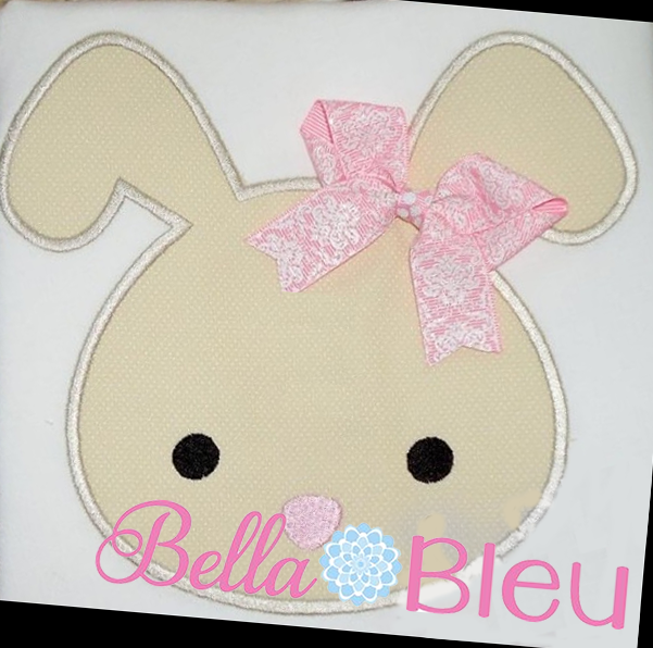 Easter Bunny Head Applique Embroidery Design