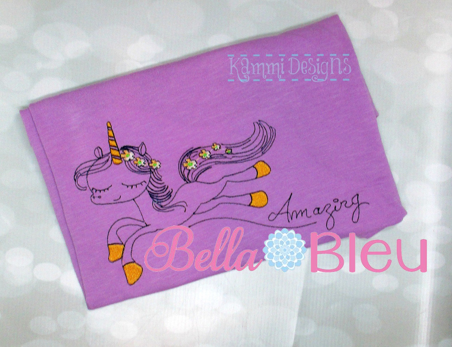 Amazing Unicorn Sketchy Machine Embroidery design