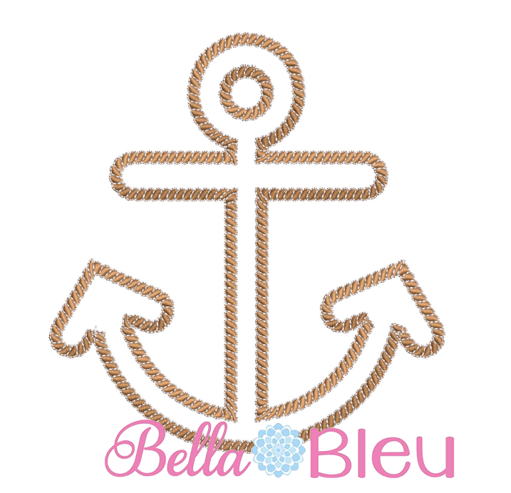 Anchor Rope Style Applique Embroidery Design