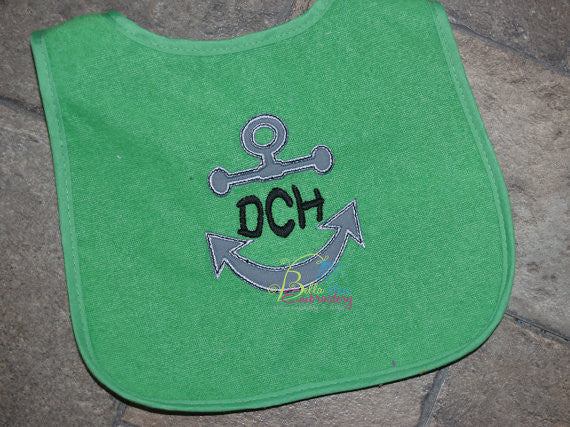 Monogram Anchor Split Machine Applique Embroidery Designs Design