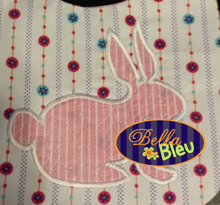 Beautiful Easter Bunny Rabbit with Breast Cancer Motif Applique Embroidery Design