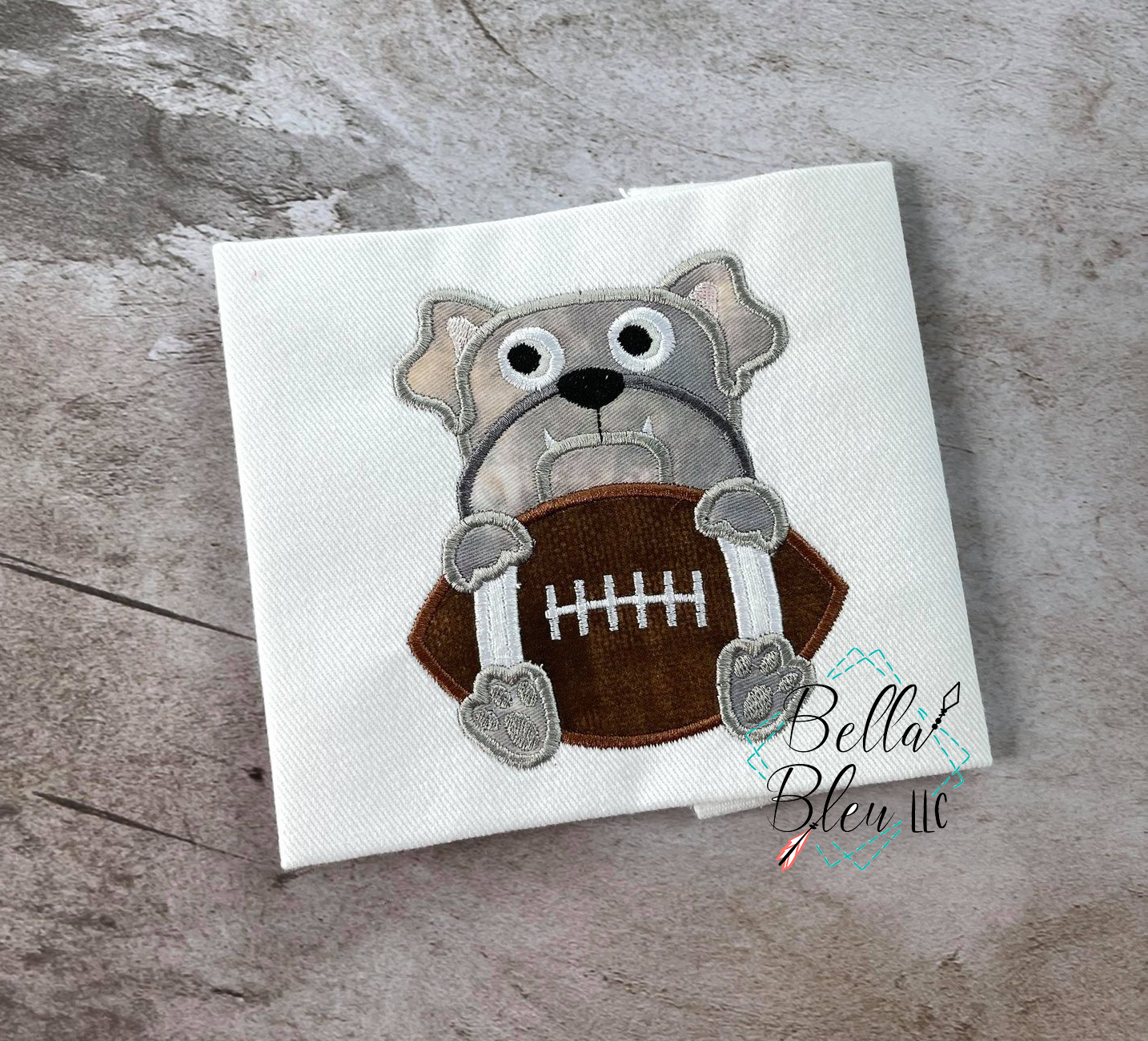 Bulldog Dawgs Football Mascot Applique