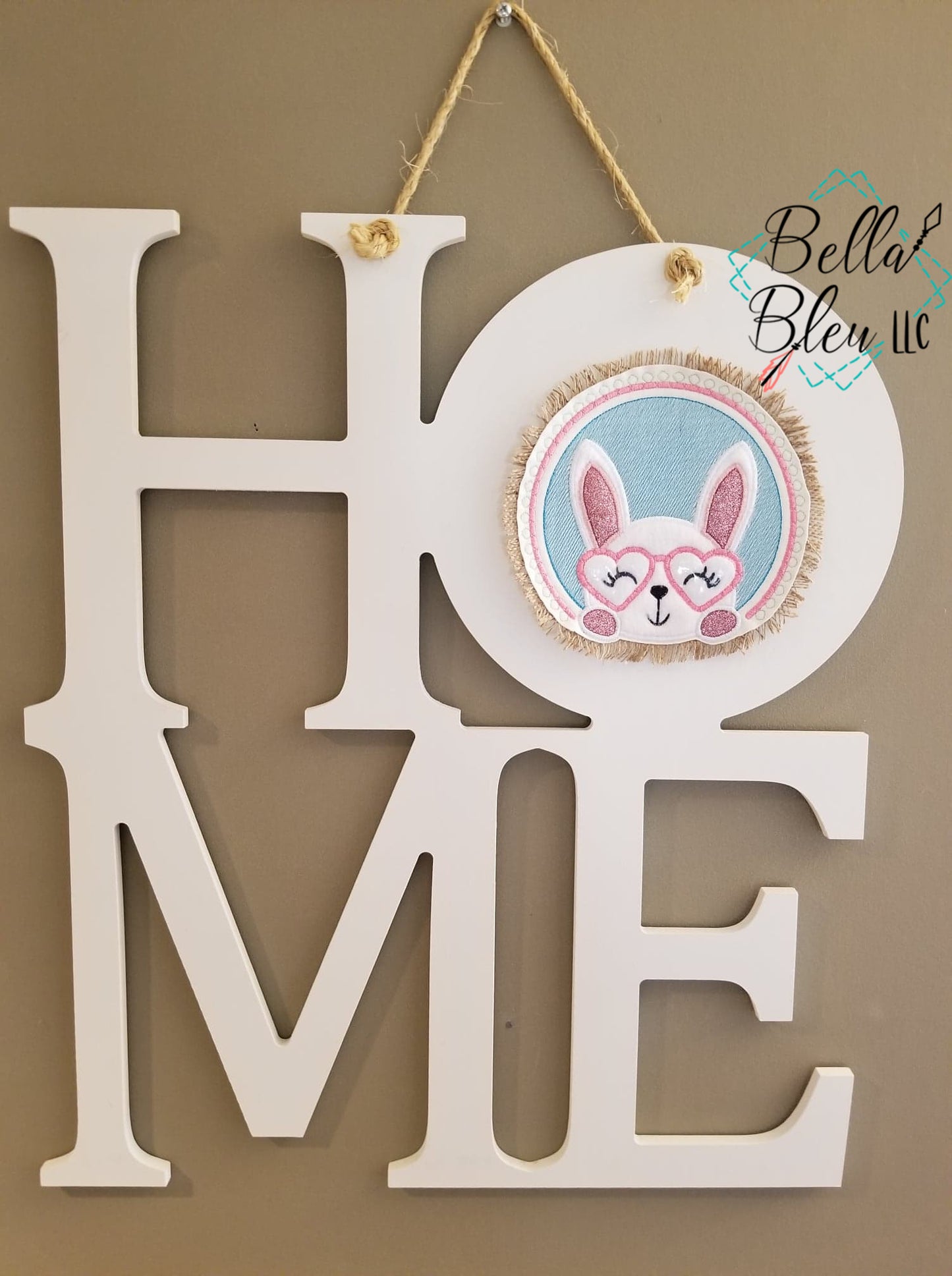 Easter Bunny Applique with Glasses Easter