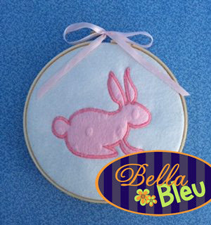Beautiful Easter Bunny Rabbit Silhouette Motif Applique Embroidery Design