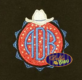 Western Cowboy Hat Monogram Applique