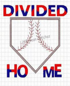 Baseball Divided House Applique Embroidery Design