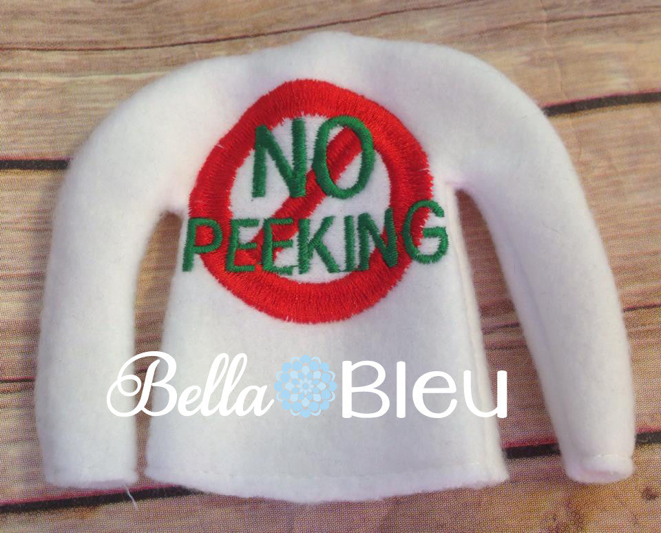 ITH Elf No Peeking Christmas Sweater Shirt Machine Embroidery design