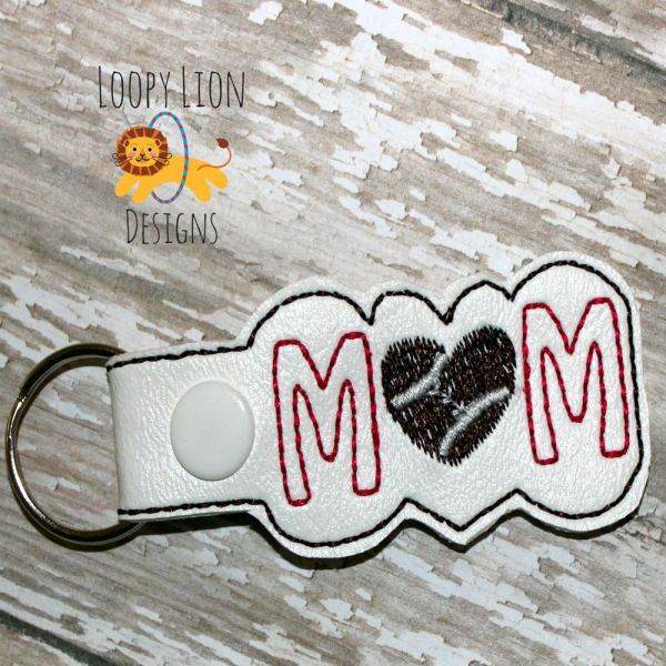 Football Mom Snap Key Fob