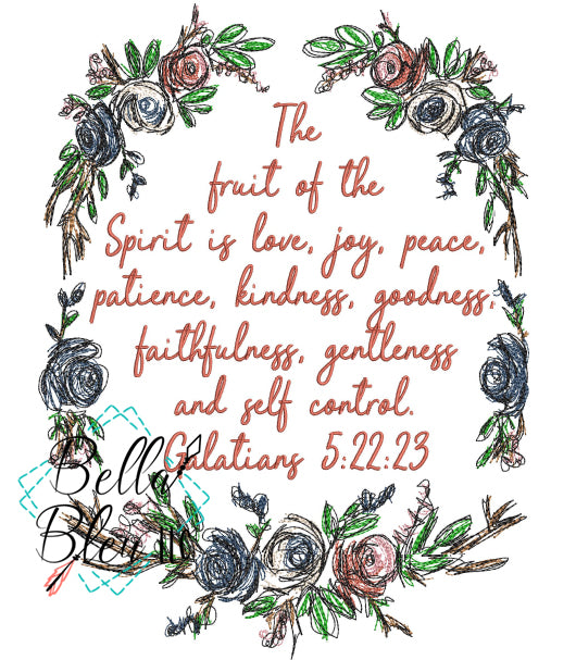Floral Scribble Galatians 5:22 Sketchy