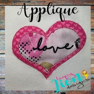 Double Heart Valentine Applique