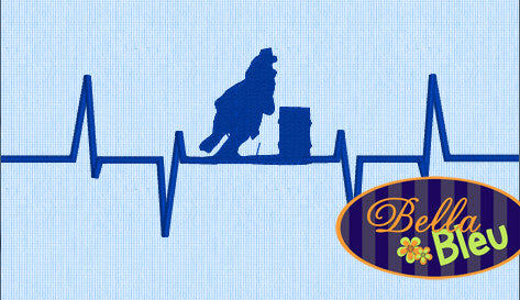 Heartbeat EKG of a Barrel Racer machine embroidery design