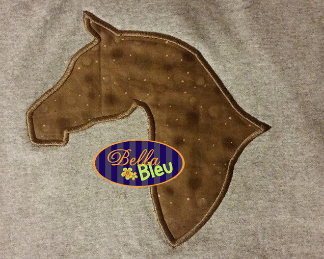 Regal Horse Head Silhouette Machine Applique design