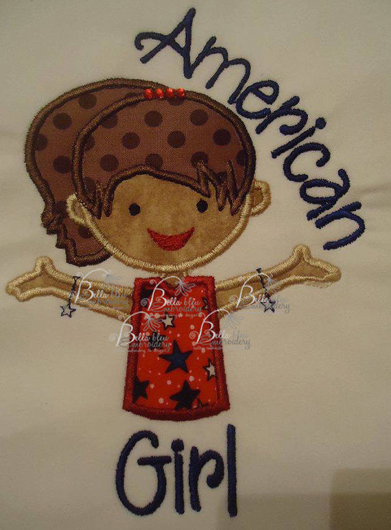 Girl wearing Loom Bracelets Machine Applique Embroidery Designs