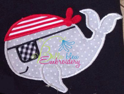 Argh Pirate Whale Applique Embroidery Design Instant download