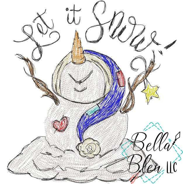 Let it Snow Snowman scribble design