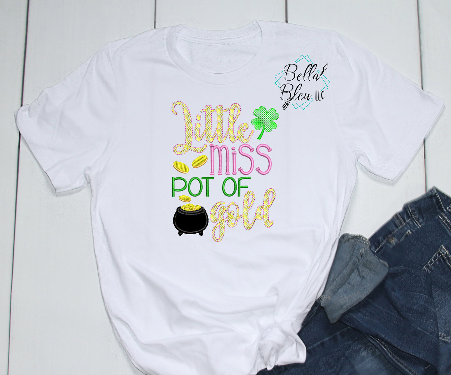 Little Miss Pot of Gold St Patricks Design
