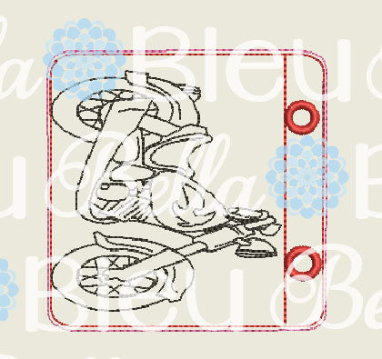 ITH In The hoop Motorcycle Coloring Page 6x10 Machine Embroidery Design