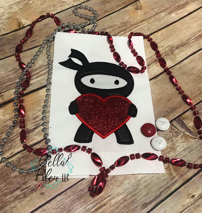 Valentine Ninja Machine Applique Embroidery Design