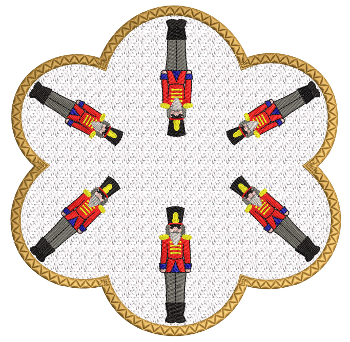 Nutcracker Candle Mat In the hoop ITH 8x8 hoop