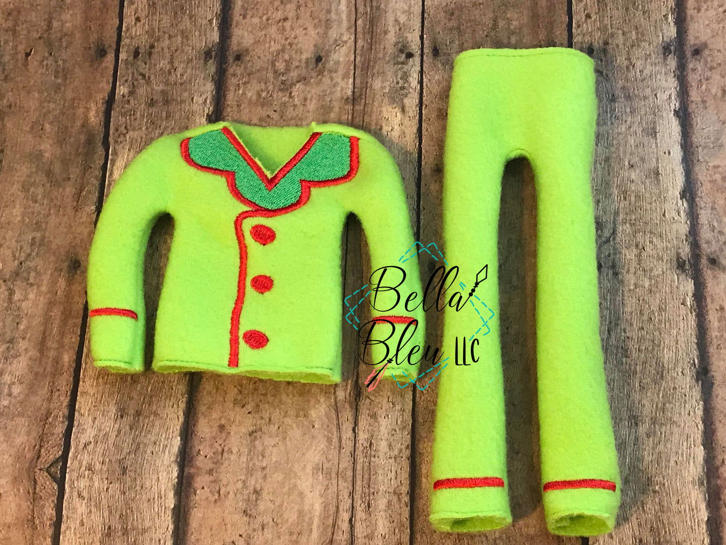 ITH Elf "Pajamas PJ set" Costume Pants Sweater Shirt machine embroidery design