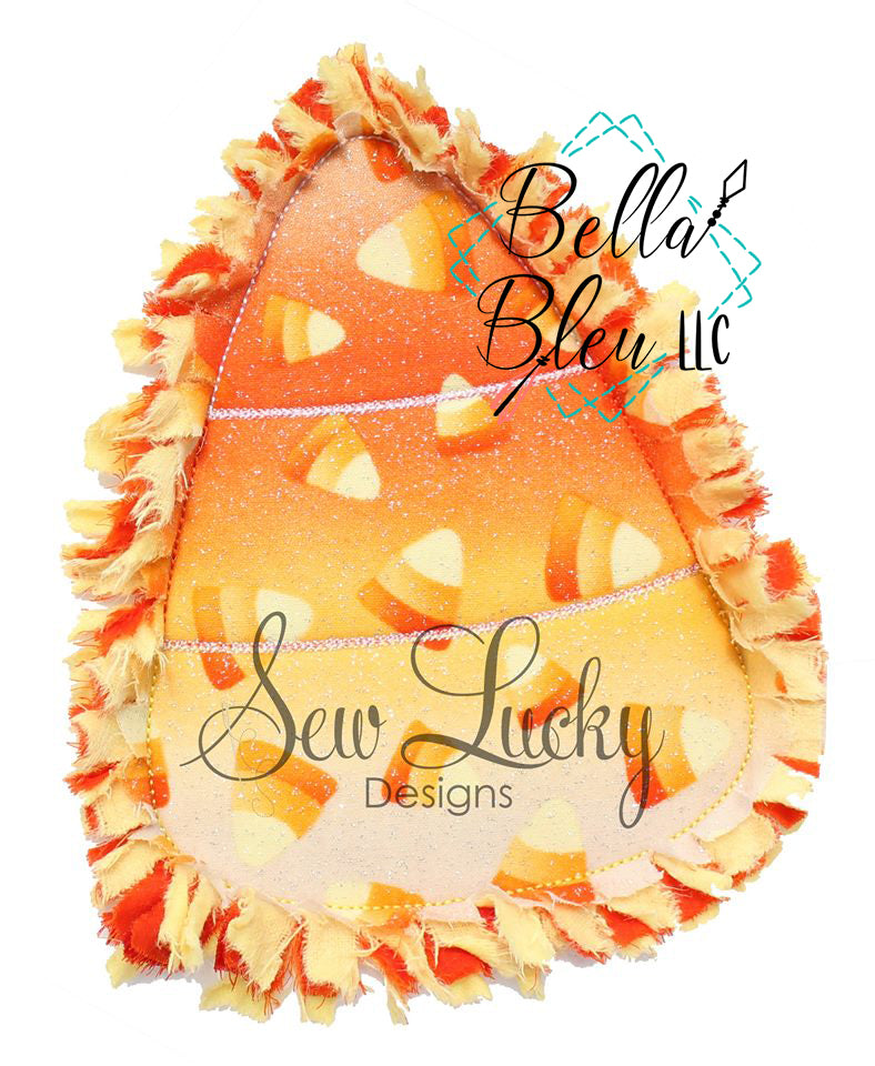 ITH Door Hanger Raggy Halloween Candy Corn
