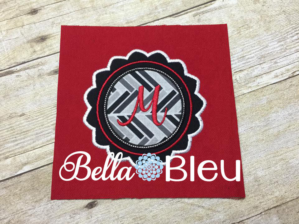 Ribbon Center Fair Ribbon center Flower Button Applique Embroidery Design Monogram