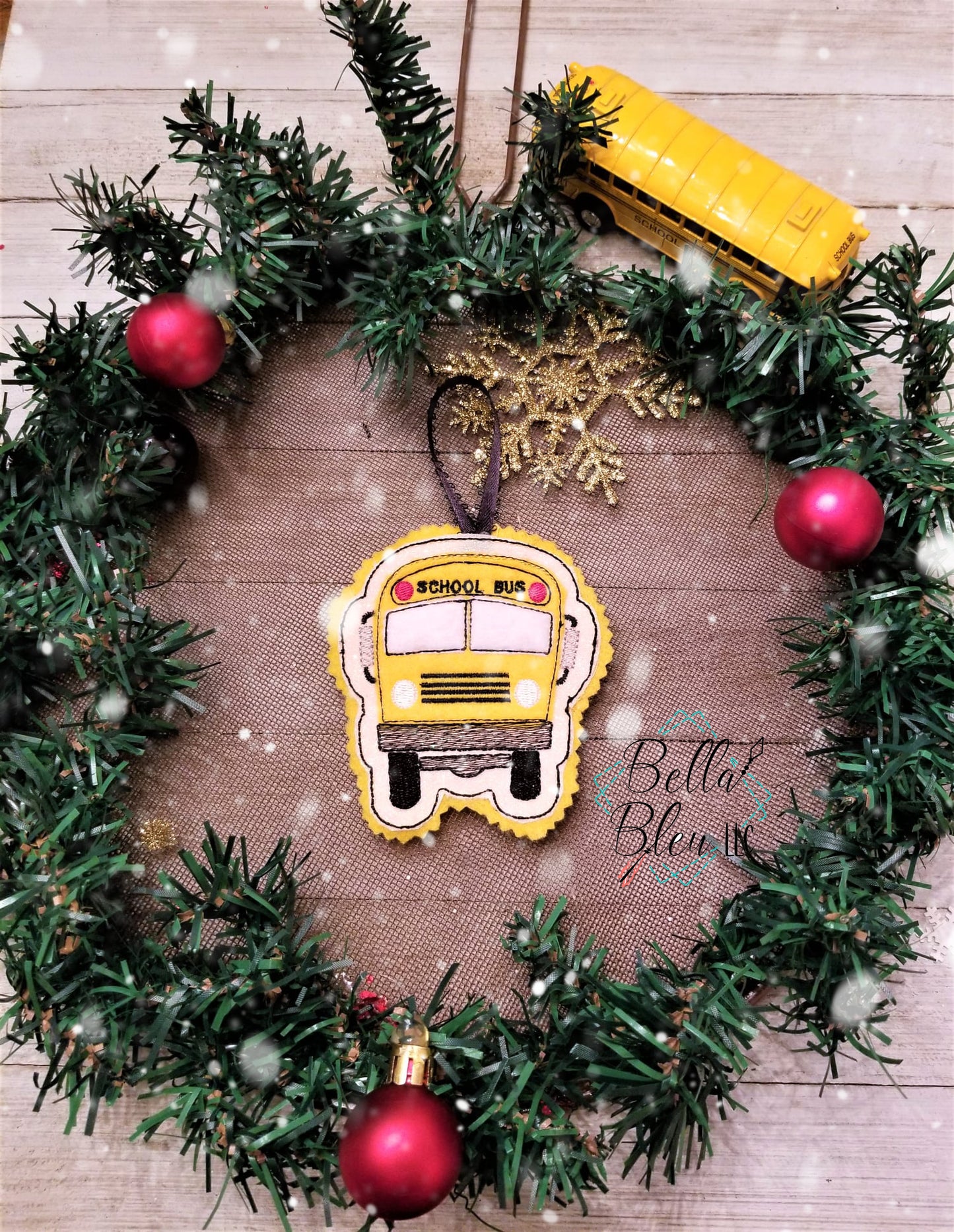 ITH School Bus Christmas Ornament
