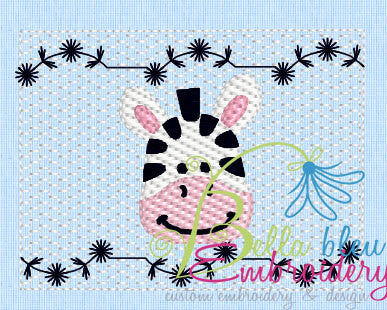 Faux Smocking Smock Smocked Zebra Zoo Animal Machine Embroidery Design