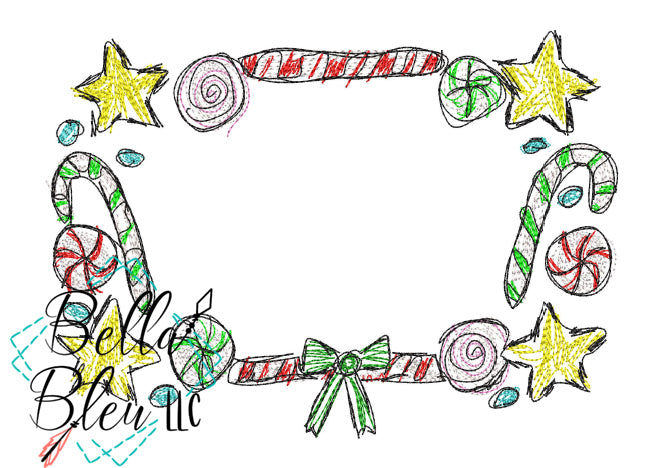 Christmas Candy Frame Scribble