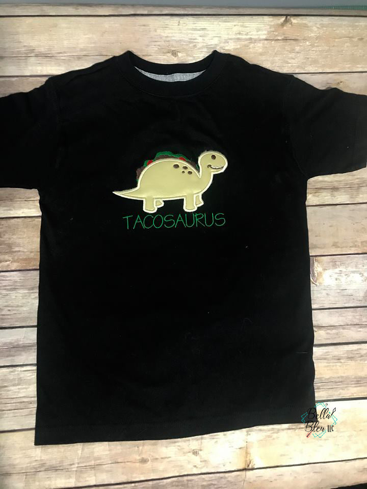 Tacosaurus Dinosaur Taco Applique Embroidery Designs