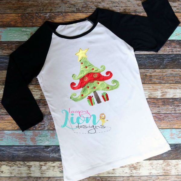 Christmas Tree Bean Stitch Applique