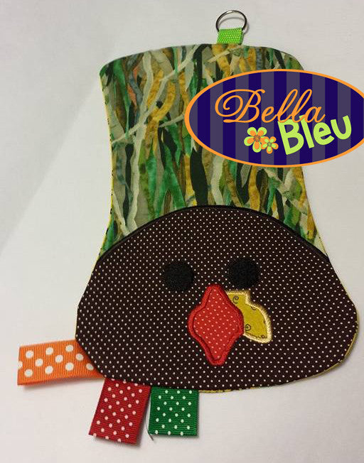 ITH In the Hoop Travel Thanksgiving or Hunting Turkey Baby Burp cloth Embroidery Applique design machine 3 sizes