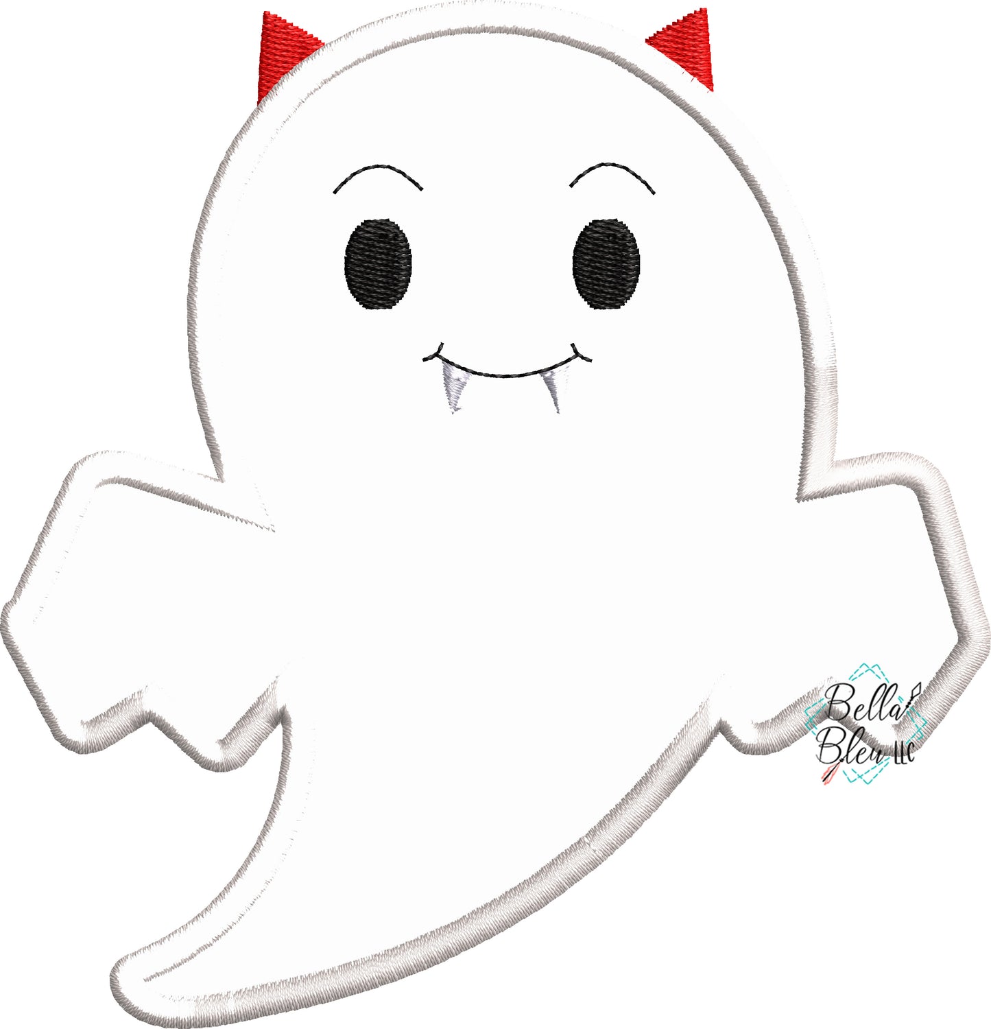 Halloween Vampire Ghost machine applique embroidery design