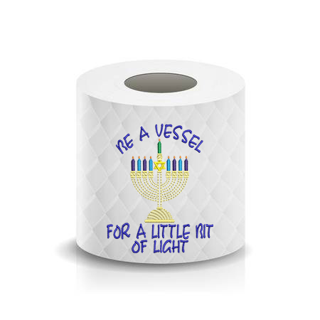 Hanukkah Vessel Menorah Toilet Paper Machine Embroidery Design sketchy