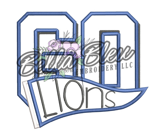 Go Lions Pennant Applique