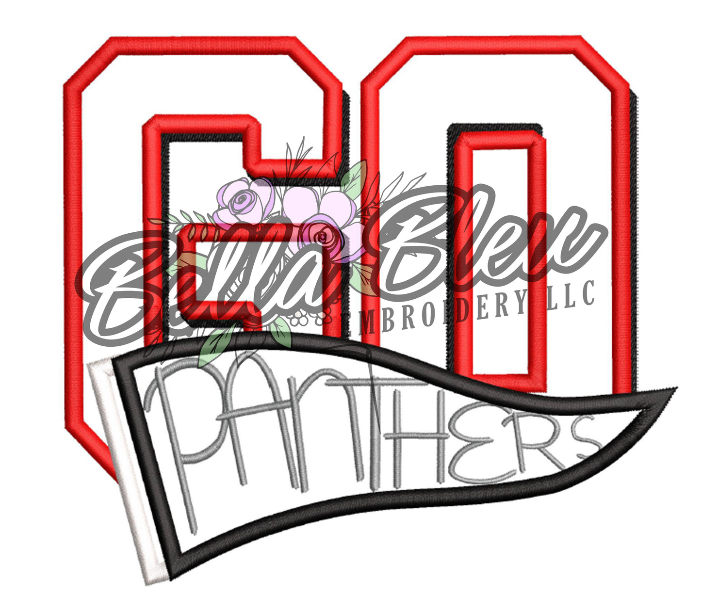 Go Panthers Pennant Applique
