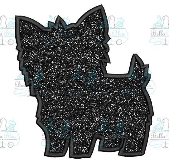 Yorkie Dog Side Design Applique 3 sizes