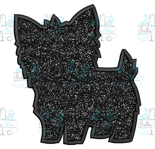 Yorkie Dog Side Design Applique 3 sizes