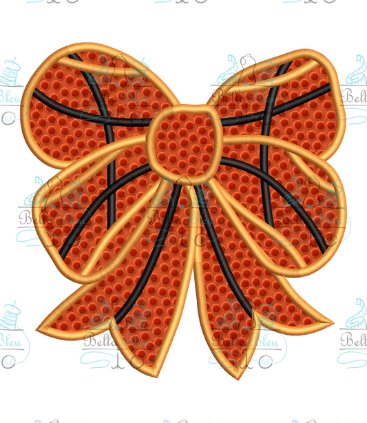 Basketball Bow Side Design Applique 3 sizes