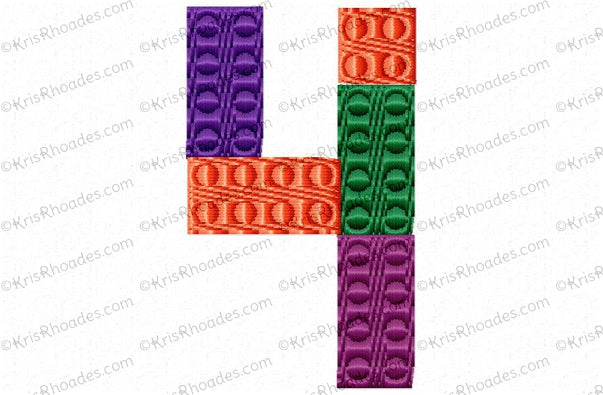 KRD Building Blocks Numbers & Alphabet Set Font