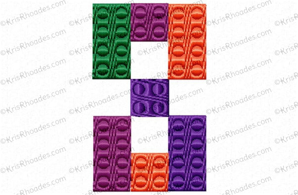 KRD Building Blocks Numbers & Alphabet Set Font