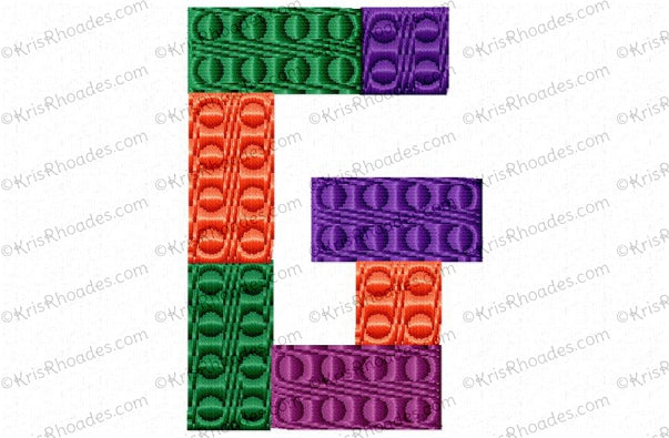 KRD Building Blocks Numbers & Alphabet Set Font