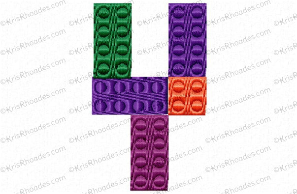 KRD Building Blocks Numbers & Alphabet Set Font