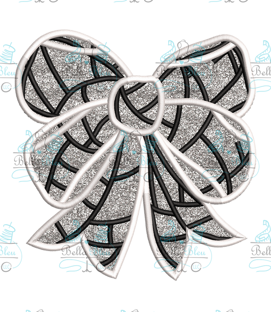 Volleyball Bow Side Design Applique 3 sizes