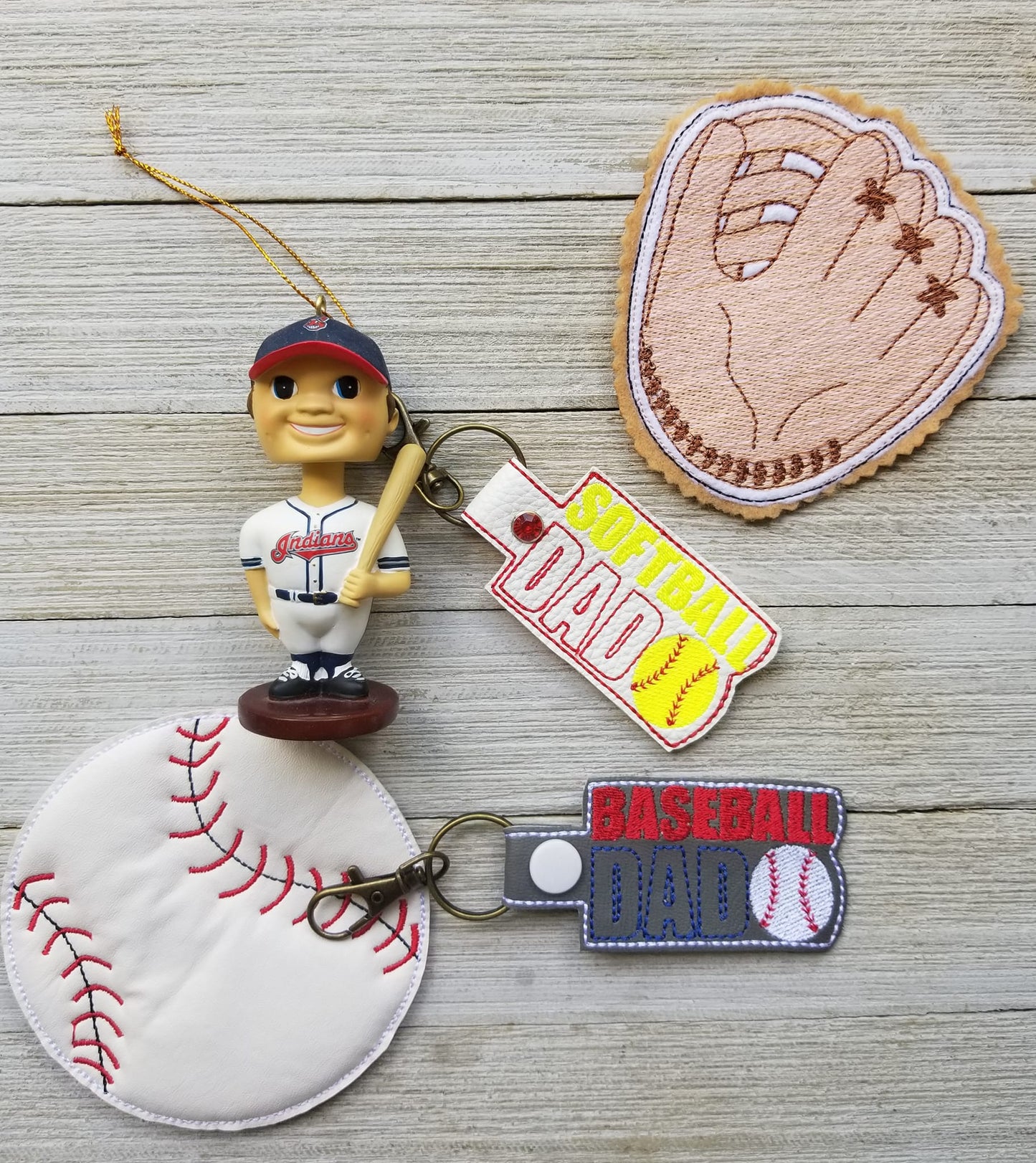 Softball Dad ITH Softball key fob