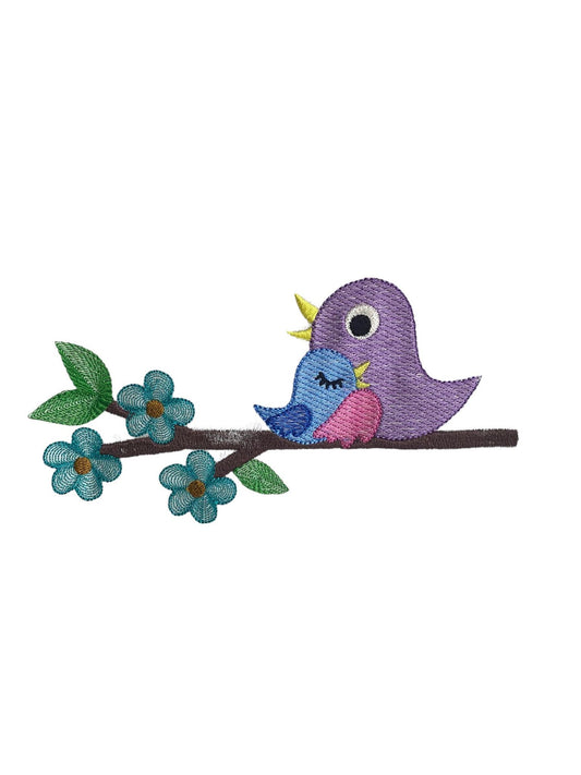 Mom and Baby Bird on branch